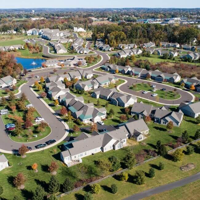 Aerial view of Christ’s Home CCRC Community Campus