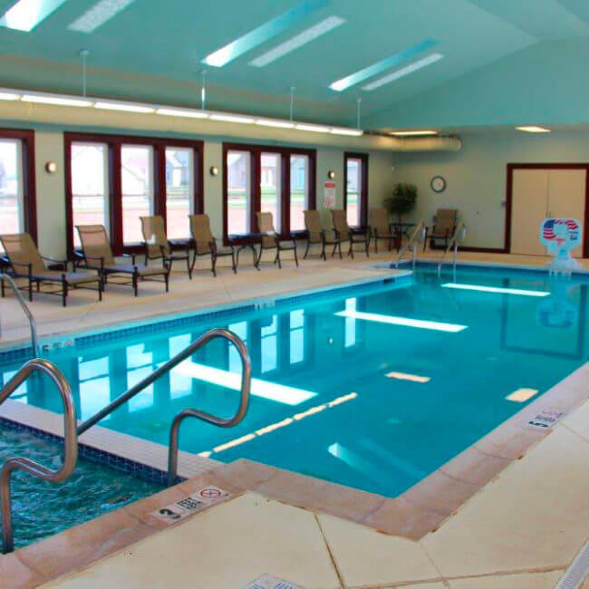 Indoor pool at CCRC in Bucks County PA – Christ’s Home Retirement Community