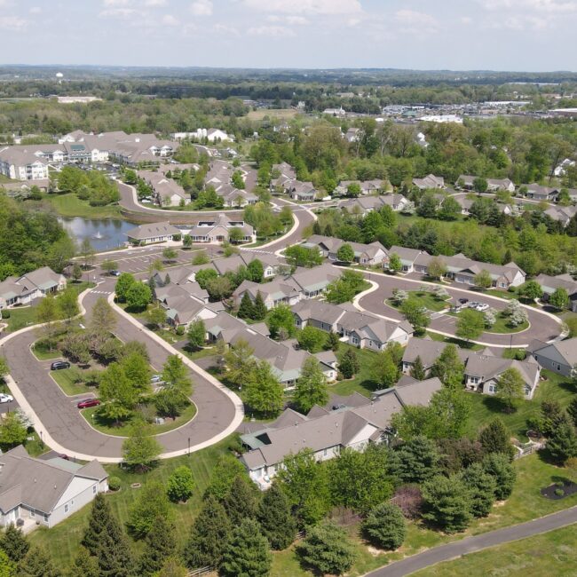 Aerial view of Christ’s Home CCRC Community Campus